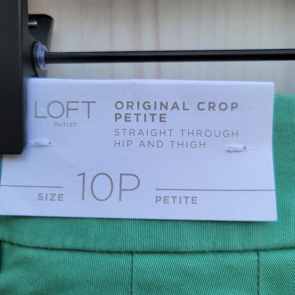 NWT Loft Green Original Crop Pants Petite Size 10P - Picture 3 of 6